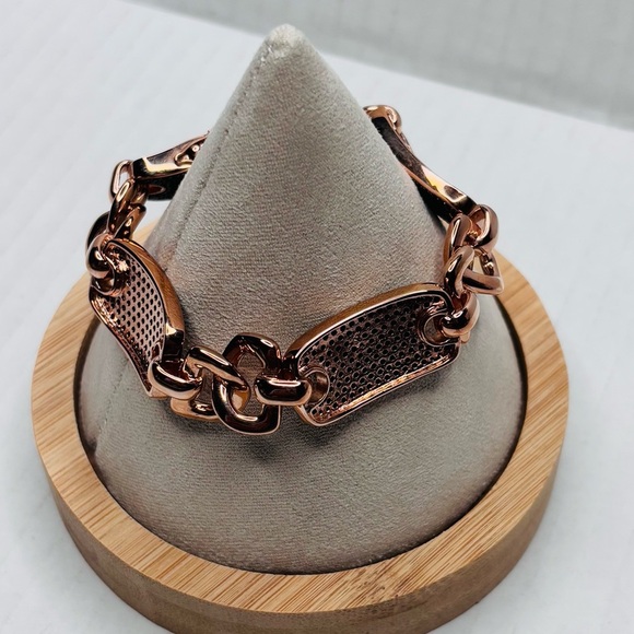 BRONZO ITALIA Rose Gold Color Bronze Black Spinel Bracelet - Picture 7 of 9